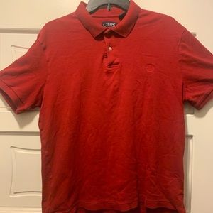 Red polo shirt, champs. (L)